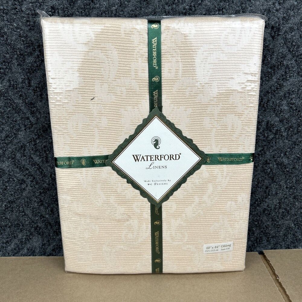 WATERFORD Linens 60” x 84” Oblong Tablecloth Imperial Chenille Banquet New